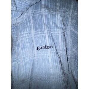 Burton Womens Large Corduroy Jacket Coat Fur Ski Snowboard winter Blue Vintage